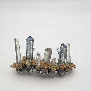Aurora Borealis Coated Quartz & Citrine Crown